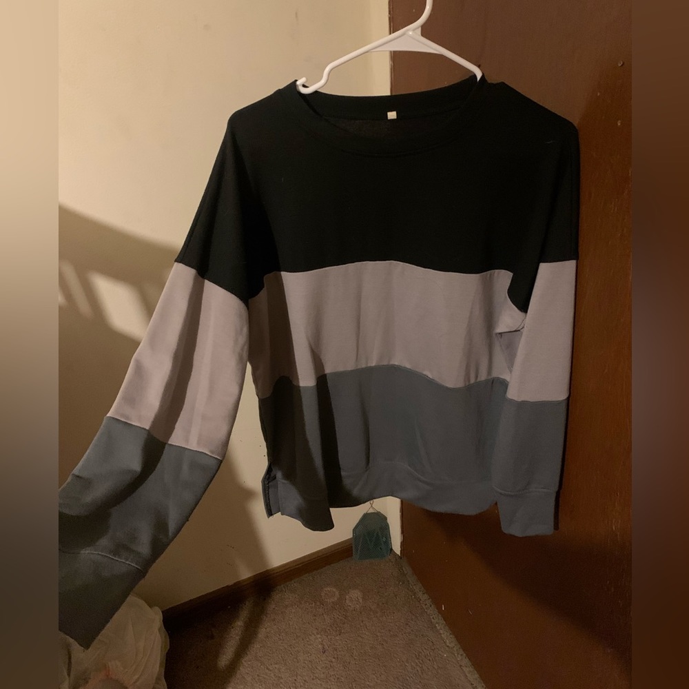 long sleeve block striped shirt